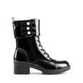 thumbnail image 2 of DREAM PAIRS Women's Combat Boots, Lace-Up Boots with Pearl Button Strap and Chunky Heel, 2 of 6