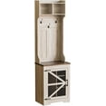 thumbnail image 7 of Vabches 3-In-1 65" Hall Tree with Coat Rack, Storage Cabinet and Storage shelves for Hallway, Living Room Barn Doors, Rustic White, 7 of 7