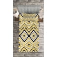 thumbnail image 3 of Ambesonne Ethnic Quilted Bedspread Set 2 Pcs, Chevron Waves Tribal, Twin Size, Yellow Black and White, 3 of 3