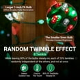thumbnail image 2 of Christmas LED Duet C6/5mm Twinkling Lights  8 of 50 Lights Twinkle, Professional Grade Indoor Outdoor, 24.5 Feet Sparkling Light String, 50 Red, Green & White LED Bulbs - Christmas Tree Holiday Decor, 2 of 7