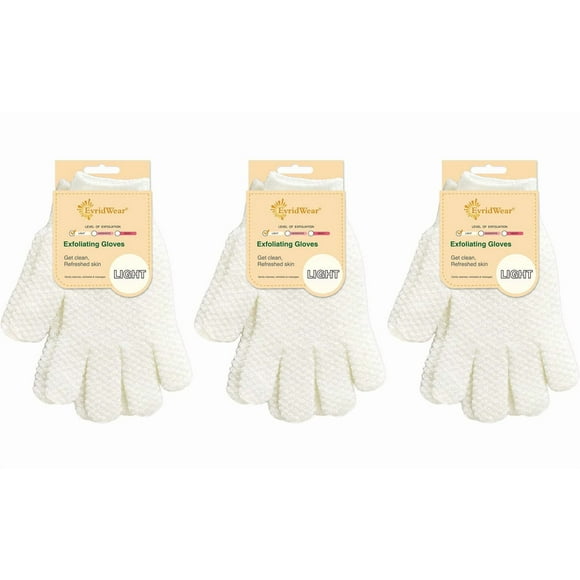 Guantes exfoliantes Evridwear, 3 pares, de nailon ligero para baño