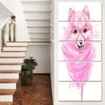 thumbnail image 1 of Watercolor Pink Dog Illustration - Contemporary Animal Art Canvas, 1 of 3