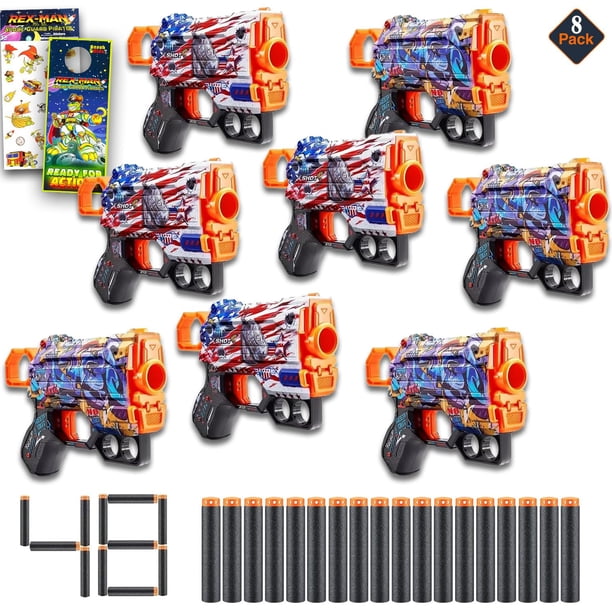 Set de pistolas de juguete ZURU X-Shot Menace Blaster con 8 microblasters