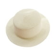 thumbnail image 5 of NUZYZ Women Straw Hat Sun Anti UV Wide Brim Flat Top Solid Color Foldable Breathable Outdoor Camping Fishing Sun Cap Vacation Beach Hat, 5 of 8