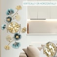 thumbnail image 6 of 33"Large Wall Clock – 3D Metal Ginkgo Leaf Decorative Wall Clock, Non-Ticking Wall Clocks Battery Operated, Modern Clocks for Living Room, Gift-Ready for Home or Office, 6 of 8