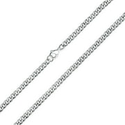 4mm Chain Cuban Curb Mens Necklace Silver Tone Stainless Steel Jewelry Neck Link Chains for Men Teen Male 24" Inch