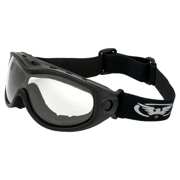Vilje bestøve indre All-Star Motorcycle ATV MX Tactical "Over-Prescription-Glasses" Goggles  Gloss Black Frames Clear Lenses ANSI Z87.1+ - Walmart.com