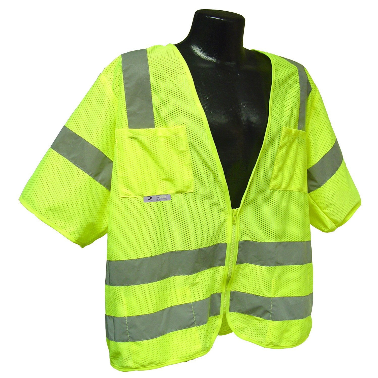 SV83GM4X Class 3 Standard Mesh Safety Vest with Short Sleeves, 4XLarge, Green, Class 3 standard