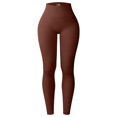 thumbnail image 2 of Gibobby Pantalones de mezclilla Pantalones de yoga sin costuras de color melocotón para mujer, mallas de yoga deportivas de cintura alta ajustadas y transpirables(Café， S), 2 of 5