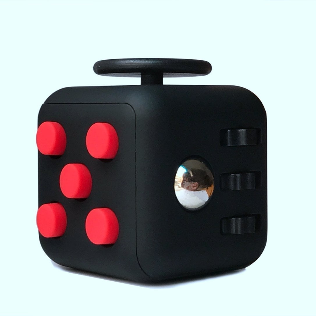 UK Black/Red Fidget Cube Relieves Stress and Anxiety for Children and Adults 