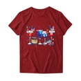thumbnail image 4 of KIHOUT T-shirt Graphique d'Été pour Femmes, Imprimé 4th of July, Col Rond, Manches Courtes, Rouge 2TG, 4 of 4