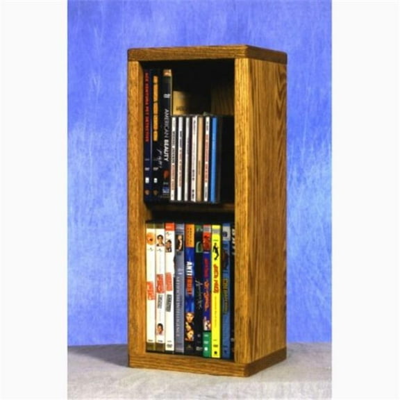 Wood Shed 215 Combo Solid Oak 2 Row Dowel CD-DVD Cabinet Tower