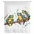 thumbnail image 2 of Watercolor Frog Sheer Curtains 96 Inches Long, Spring Summer Tropical Animals Rustic Light Filering Curtains, Privacy Drapes Simi Floor to Veiling Curtain for Living Room Bedroom Window Treatment, 2 of 9