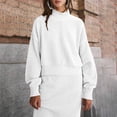 thumbnail image 2 of UJNDER Women 2 Piece Sweater Skirt Set Outfits Mock Neck Long Sleeve Sweater Knit Maxi Skirt Sets Comfortable Casual Outfits White XXL, 2 of 5