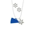 thumbnail image 2 of Delight Jewelry Acrylic 1.25" Royal Blue Megaphone Silver tone Snowflake Charm Necklace and Stud Earrings, 2 of 4
