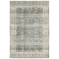 Avalon Home Sebastian Vintage Bordered Grey/ Ivory Washable Indoor Area Rug