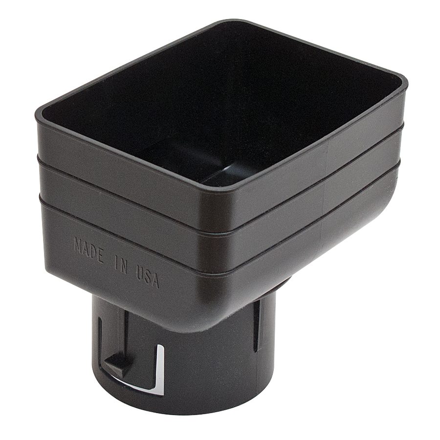 3x4x3 Universal Downspout to Drain Pipe Adapter, Black