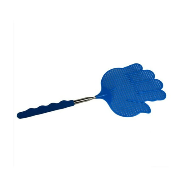 Langgg Extendable Fly Swatter Manual Adjustable Flyswatter Pest Control Tool Good Elasticity Telescopic Handle Prevent Mosquito Tools Blue