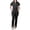 #04Black, variant on Multi‑Color Breathable Women’s Medical Scrubs Set High Waist Drawstring Uniforms with Side Pockets Black M