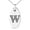 Silver, variant on Stainless Steel Letter W Initial Dotted Monogram Engraved Small Oval Charm Pendant Necklace