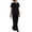 Black#women two piece shorts set vacation, variant on Moxiu Women's 2 Piece Summer Outfits Short Sleeve Button Wrap Tops Wide Leg Split Yoga Pants Lightweight Casual Vacation Sets Black,M
