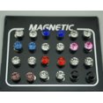 thumbnail image 2 of Pendientes de cristal con diamantes de doble círculo de cristal Sin pendientes Pendientes magnéticos Pendientes magnéticos para mujer, 2 of 4