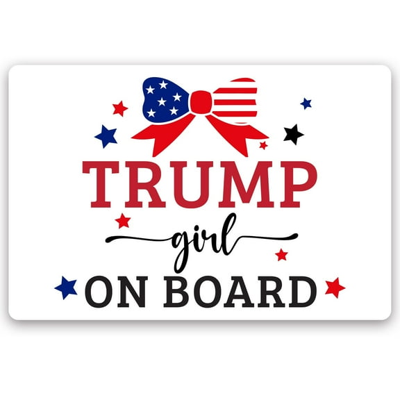Magnet Me Up Trump Girl On Board Car Magnet Decal, 4x6 Inches Red, Ribbon