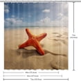 thumbnail image 6 of Starfish Waterproof Printed Shower Curtain Set with Hooks - Bathroom Decoration, 6 of 6