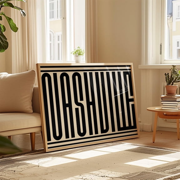 Trendy Nashville Print Poster Retro Tennessee Wall Art, Horizontal Typography Print, Tennessee Poster, Nashville City Wall Art for Tennessee Lover, Size 8x12 UNFFRAMED F03.1.8l460