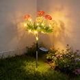 thumbnail image 4 of Luces solares de flores artificiales de 7 cabezas, color naranja, de plástico LED, decoración artificial para jardín con estaca para caminos, césped, patio y jardín (1 pieza) Rkxzt, 4 of 9