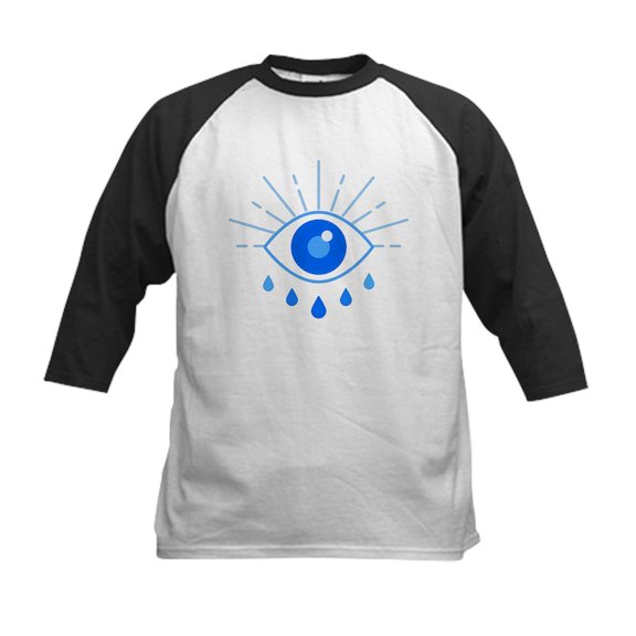 CafePress - Evil Eye, Spiritual Symbol Of Prot Baseball Jersey - Kids Cotton Baseball Jersey, 3/4 Sleeve Shirt
