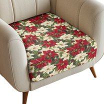 Renewold Poinsettia Flower Pinecone Couch Seat Slipcover Non-Slip Sofa Cushion Protector Cover Elastic Fitted Armchair Couch Cushion Cover for Living Room Home Decoration, S