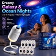 thumbnail image 2 of HD Smart Dynamic 5D Holographic Night Light Projector, 360° USB Powered Galaxy Ocean Projector with 12 Films, 2 of 7