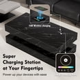 thumbnail image 3 of Lumiinofami High Glossy Coffee Table with Storage, Modern Center Tables with LED Lighting and Charging Station for Living Room, Black, 3 of 10