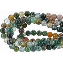 258PCS Natural Indian Agate Beads 4mm Loose Stone Beading Round Smooth Gemstones Bulk Spacer Beads Charms for Necklaces Bracelets Earrings and Crafting