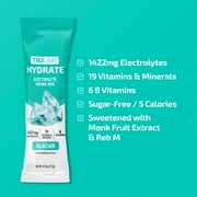 (3 pack) TruLabs Hydrate Powders Glacier, Electrolyte Drink Mix, 16 Stick Packets