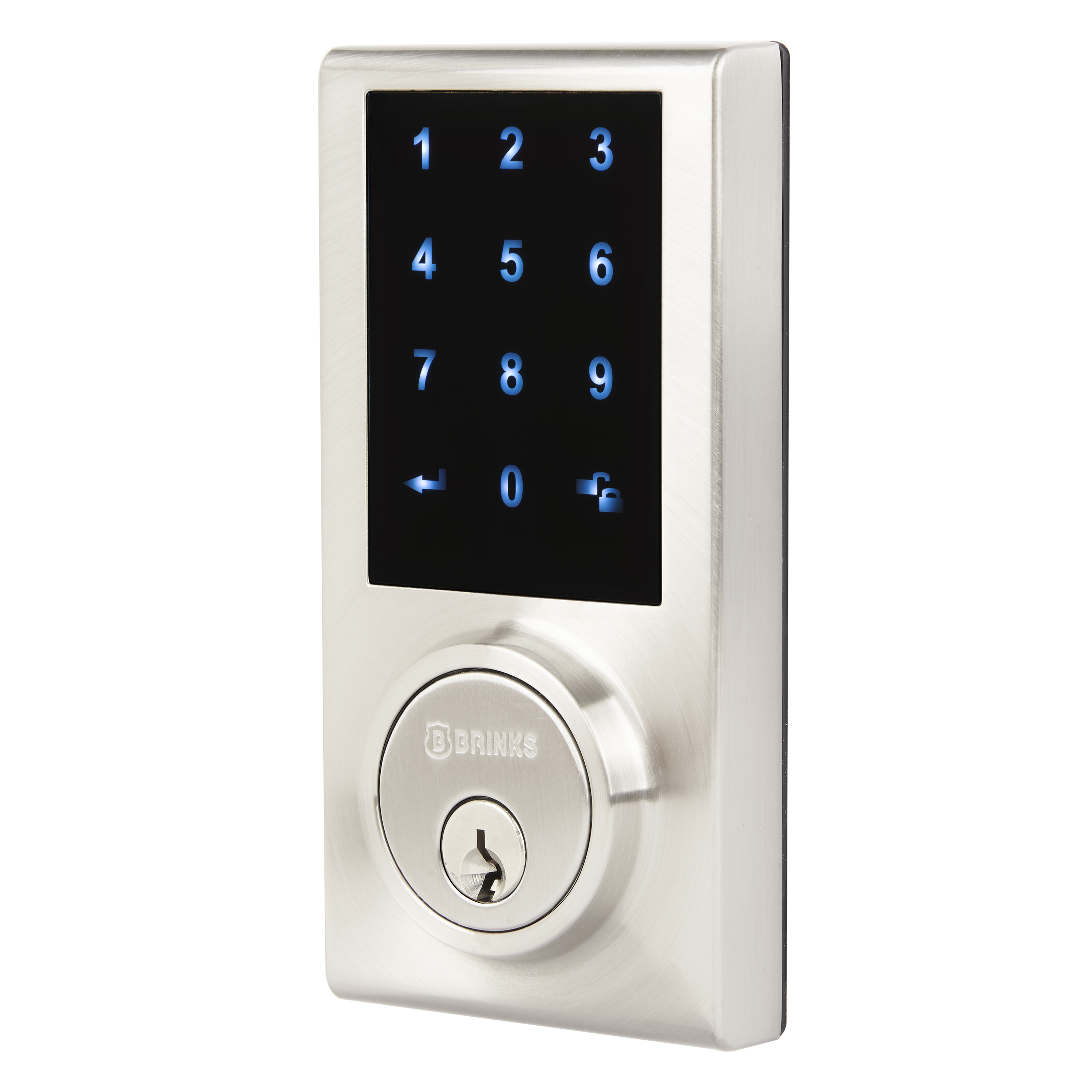 Brinks, Keyed Entry Satin Nickel Electronic Touchscreen Deadbolt - image 4 of 16