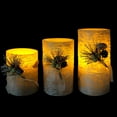 thumbnail image 2 of Hometrends Birch Foliage LED Pillar Candle Set with Remote Control, 2 of 7