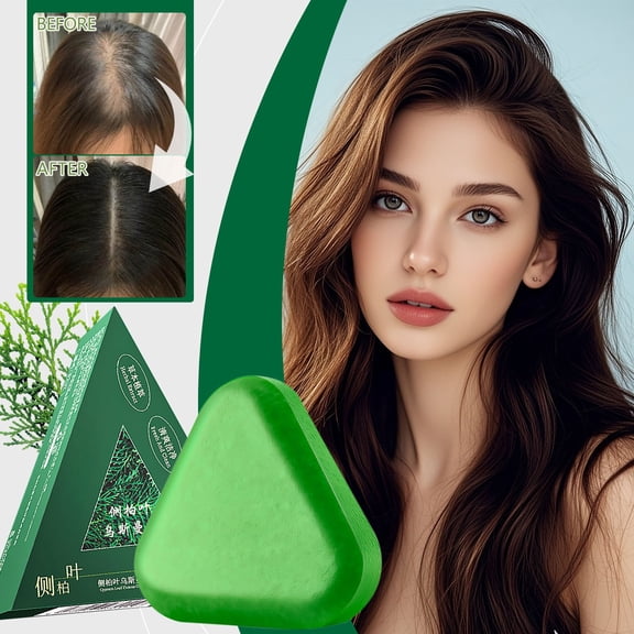 PiGOGI Green Soap Natural Usman Grass Glutinous Rice Water Solid Shampoo Soap Suitable for Men and Women