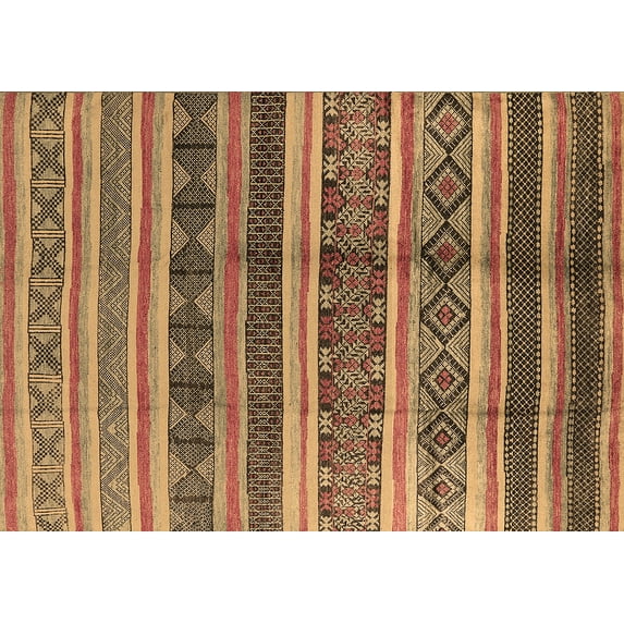 Ahgly Company Indoor Rectangle Solid Brown Modern Area Rugs, 7' x 9'