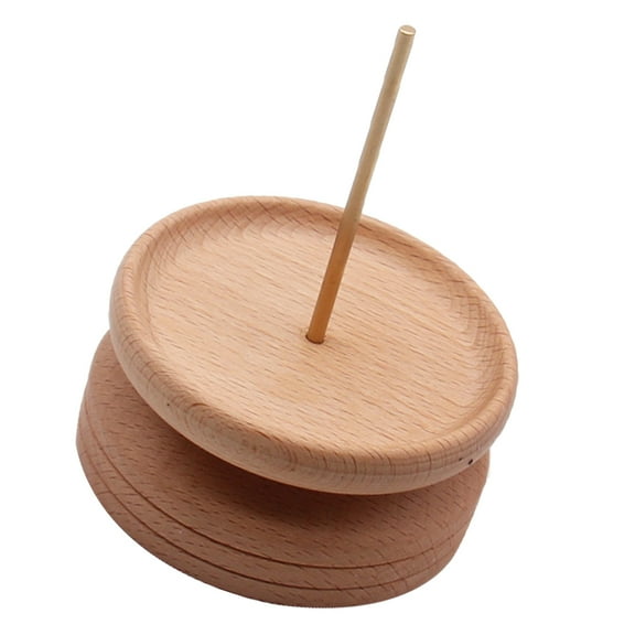 GARVALON 1Set Beige Cylinder Spool Holder for Yarn Organizers and Storage Wood Material