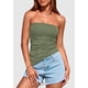 thumbnail image 3 of Top Bandeau PRETTYGARDEN Mujer Verano 2025 Sin Tirantes Verde Salvia, 3 of 7