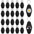 thumbnail image 1 of 100Pcs Black Hotel Motel Keychain Bulk Plastic Sublimation Blank Keychains Vintage Rhombus Motel Key Tags Double Sided, 1 of 7