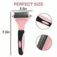 thumbnail image 2 of ACDANC Deshedding Dog Brush,Tangles Easily Undone Undercoat Rake for Dogs,Curved Smooth Blade Dematting Comb for Dogs,Pink, 2 of 7