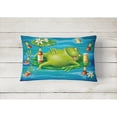 thumbnail image 2 of Carolines Treasures APH0093PW1216 Frog Drinking Beer Fabric Decorative Pillow  12H x16W multicolor, 2 of 3