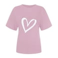 thumbnail image 4 of Tbopshirt Valentine's Day T-Shirts for Women Short Sleeve Graphic Tees, Plus Size Tops,Valentines Day Fashion Crewneck Printing Love Heart T-Shirt Casual Loose Womens Tops S-XXXL, 4 of 6
