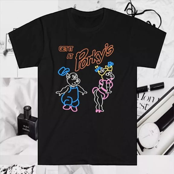 Get It At Porky'S Comedy Retro Film Men'S Black T-Shirt Size S To 5Xl