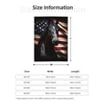 thumbnail image 5 of PHELIKA American Flag Dark Horse 01 All Season Soft Throw Blanket Lightweight Flannel Fleece Blankets 50"x40", 5 of 8