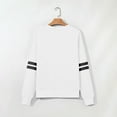 thumbnail image 5 of Ltctricy Oversized Sweatshirt for Women Casual Long Sleeve Striped Color Block Plus Size Crewneck Sweatshirts Loose Pullover Tops(White,5X-Large), 5 of 7