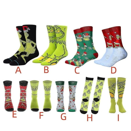 The Grinch Socks Costume Accessory Men Women Girls Boys Christmas Gift ...